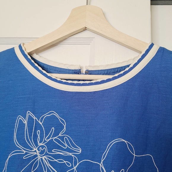 Vintage Floral Embroidered Mod Sheath Dress - Picture 3 of 8